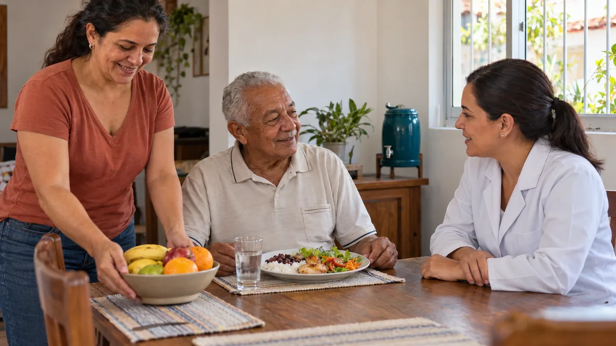 Diabetes no idoso em casa: hipoglicemia, pés, insulina e quem faz o quê