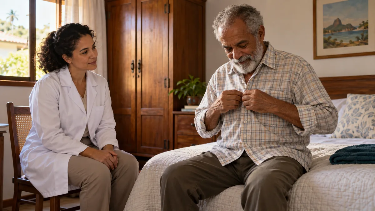 Terapia ocupacional após AVC em casa: voltar a comer, se vestir e tomar banho sozinho